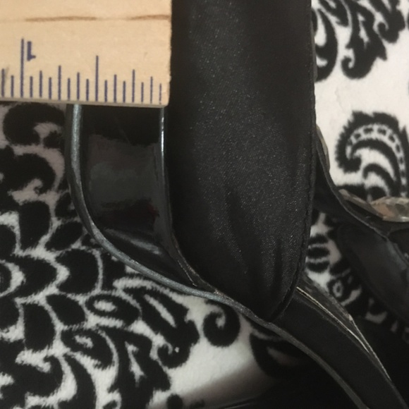 - 💎 - Steve Madden Black Satin Peep Toe Heels with Embellishments - Picture 7 of 10